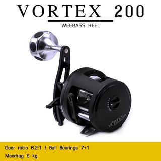 อุปกรณ์ตกปลา WEEBASS รอก - รุ่น VORTEX เบอร์ 200/201 (สีดำ) รอกตกปลา รอกเบท รอกกลม