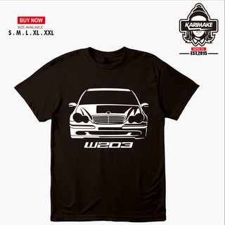 เสื้อยืด พิมพ์ลายรถยนต์ Krmk Mercedes Benz W203