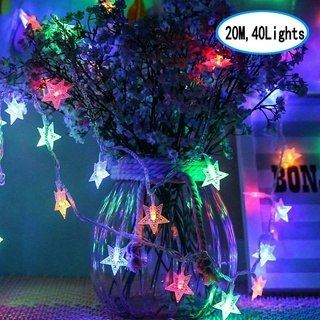 สายไฟ Led รูปทรงดาวหลากสี 6 เมตรสําหรับตกแต่งบ้าน