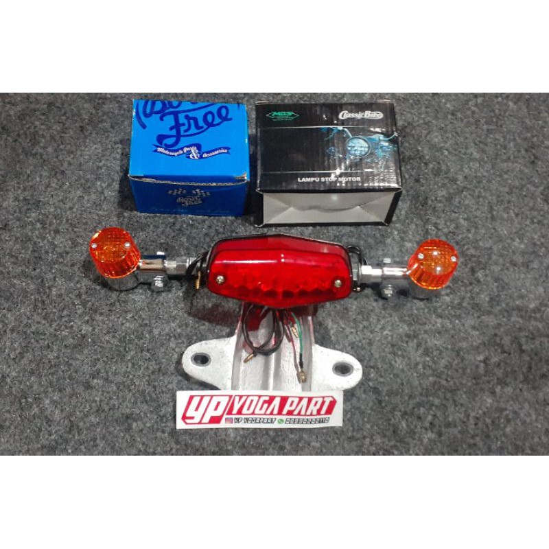 ไฟท้ายหยุดโคมไฟ stopasy BSA LED pangkon mount v80 & ไฟเลี้ยวนําเข้าเพชร honda cb100 cb125 cb 100 125