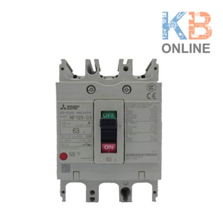 Mitsubishi เบรกเกอร์ NF125 CV 3P 63A Mitsubishi Circuit Breaker NF125 CV 3P 63A