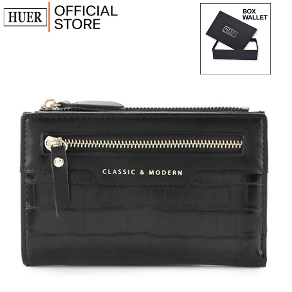 HUER ~ Tieny Croc นูน Medium Bi Fold Wallet พร้อมกล่อง 9446-201