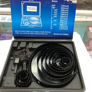 Hole saw set 16pc ชุดโฮซอเจาะรูกลม พิเศษ 16 ชิ้นในกล่องเดียว