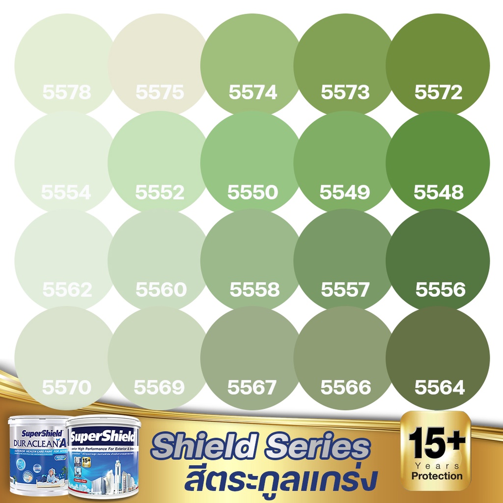 TOA Supershield + Duraclean A+ กึ่งเงา สีเขียวตอง ขนาด 9L สีภายนอก+สีภายใน สีเกรด15ปี สีน้ำ สีทาบ้าน สีเกรดสูง