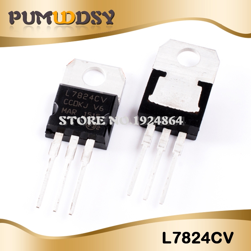 10 ชิ้น L7824CV TO220 L7824 TO-220 7824 LM7824 MC7824 IC คุณภาพดีที่สุด