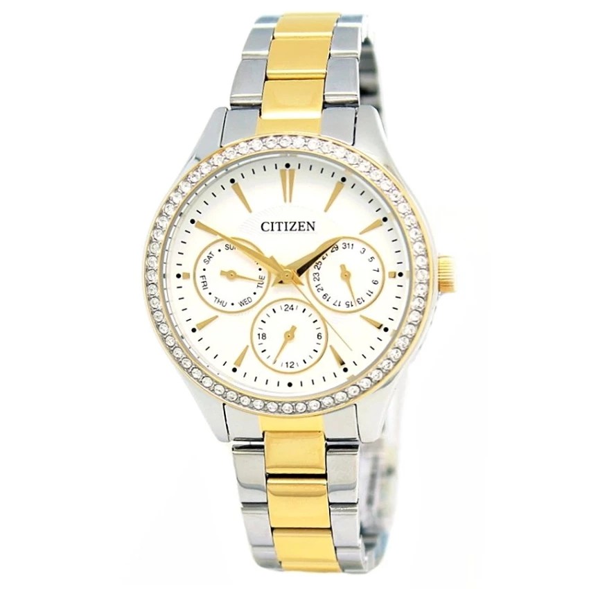 CITIZEN Crystal Lady Watch รุ่น EU8164-59A - 2กษัตริย์ Gold/Silver White
