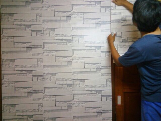 วอลเปเปอร์มีกาวในตัว ติดได้ตัวเอง ( อิฐลาย2 ) - รูปที่ 3