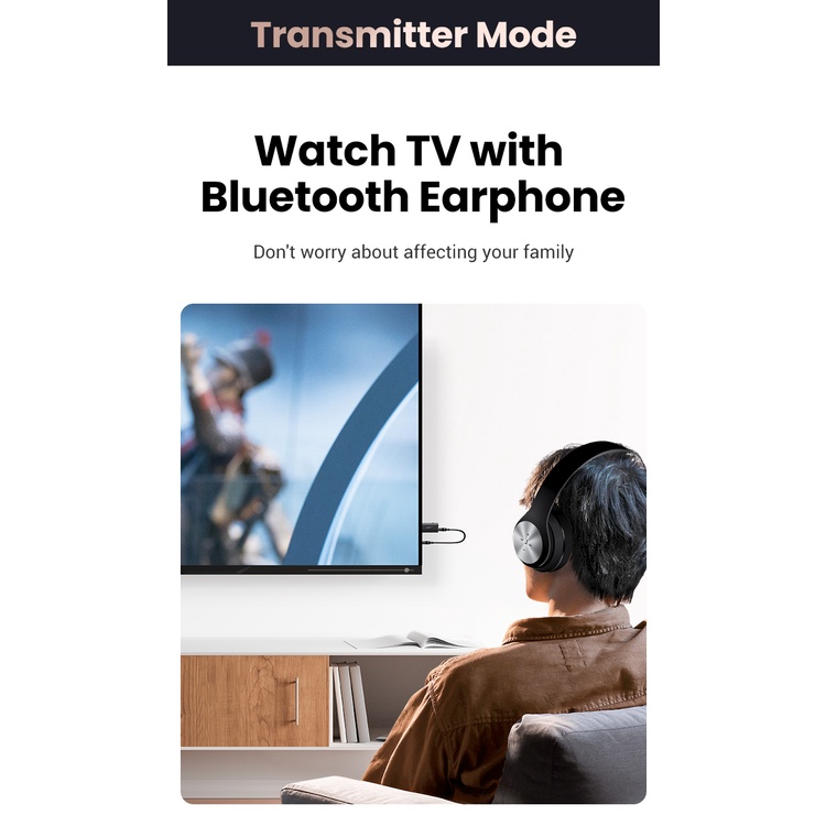 UGREEN ตัวรับสัญญาณ Bluetooth 2in1 transmitter และ receiver 5.1 บลูทูธรถยนต์ USB2.0 to AUX 3.5mm - รูปที่ 7