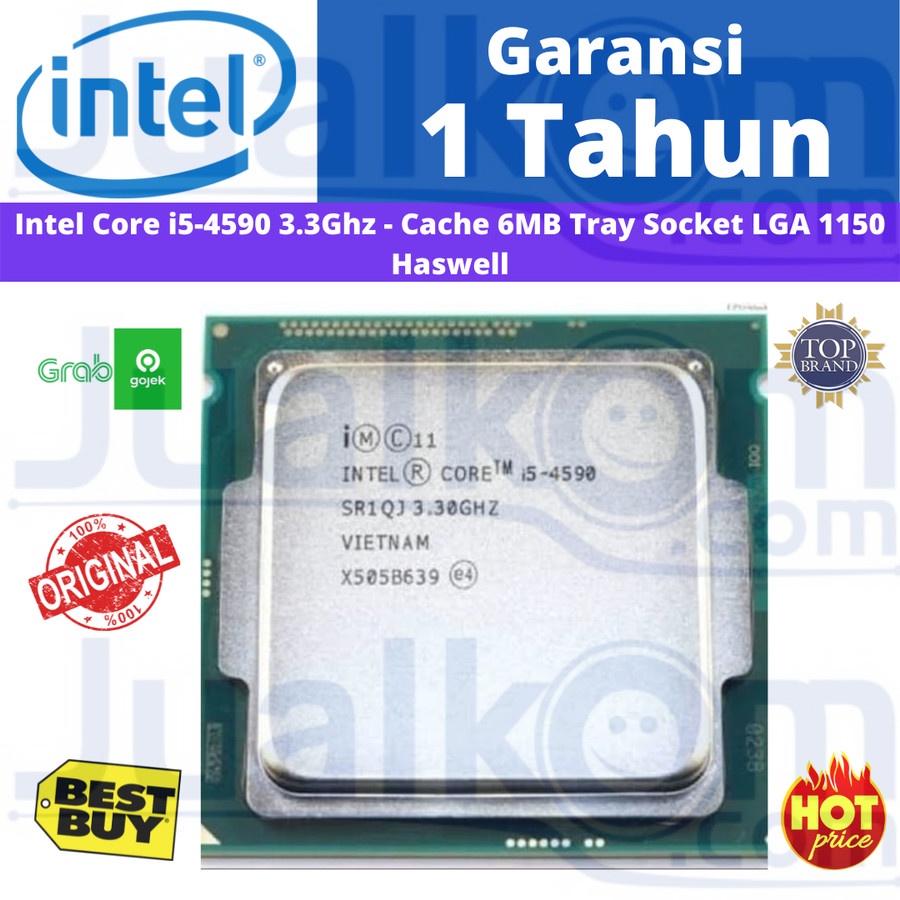 Intel Core i5 4590 3.3Ghz Cache 6MB ถาด + ซ็อกเก็ตพัดลม LGA 1150