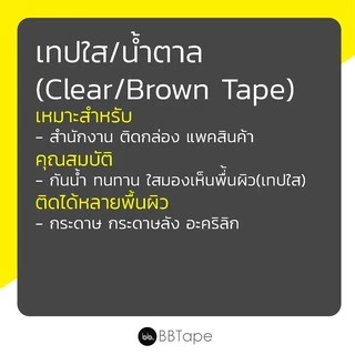 เทปใส/เทปน้ำตาล 2 นิ้ว 100 หลา (ม้วน) (เหนียวมาก) 45 ไมครอน รุ่น RHI(แกนแรด) tape ปิดกล่อง ติดกล่อง เทปขุ่น
