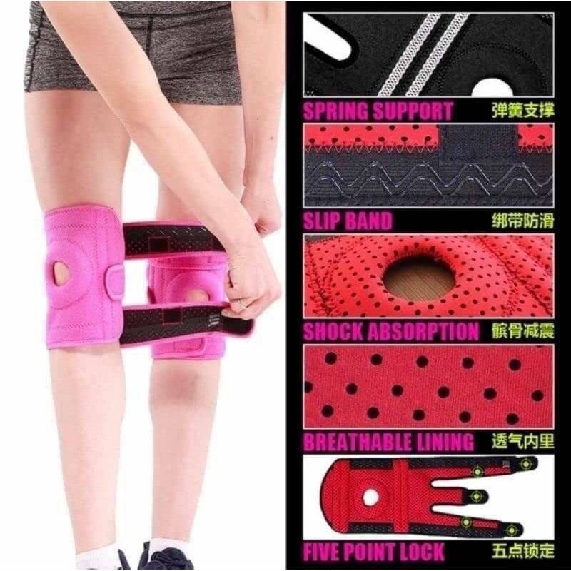 ผ้ารัดหัวเข่า 3 เส้น เสริมสปิง 2 เส้น พร้อมช่องระบายอากาศ AOLIKES KNEE SUPPORT