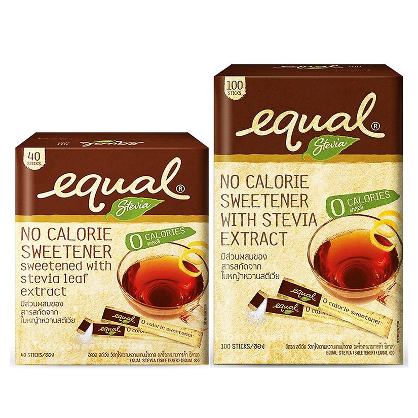 อิควล สตีเวีย Equal Stevia หญ้าหวานคีโต หญ้าหวาน สารให้ความหวานแทนน้ำตาลจากหญ้าหวาน คีโต กล่อง 40 แล