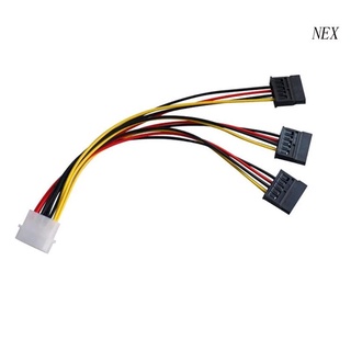 Nex สายเคเบิลต่อขยาย 4 Pin IDE Molex เป็น 3 SATA HDD 1 ชิ้น