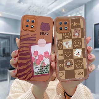 เคส Realme C21Y C11 2021 C15 C21 C25 C20 C12 C3 C25S 5 5S 5i 6i C17 7i C1 C25Y C2 C3i C20A realme Narzo 20 10 10A 20A 30A เคสโทรศัพท์มือถือ แบบนิ่ม ลายการ์ตูนหมี และช็อคโกแลต เคสซัมซุง