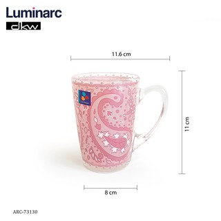 9.15 [ลดล้างสต็อค!] LUMINARC ARC-73130 แก้วมัคลายกราฟิกสีชมพู (10 3/4 oz.) Mug แก้วน้ำ Glass