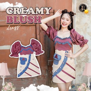 BLT BRAND การันตีเสื้อผ้าแบรนด์แท้ มินิเดรสสีน้ำตาลครีม Size XS 1 ชุดเท่านั้น CREAMY BLUSH