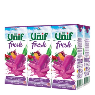 ยูนิฟ น้ำแครอทม่วง 40% ขนาด 180 มล. x 6 กล่อง Unif 40% purple carrot juice, 180ml x 6 boxes