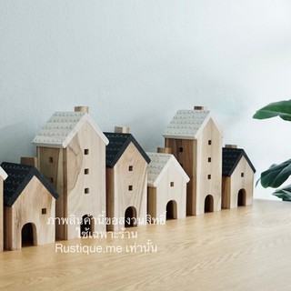 บ้านไม้ งานแฮนด์เมด สีขาว สีดำ ตกแต่งบ้าน ตกแต่งสวน บ้านแฮมเตอร์ Wooden House