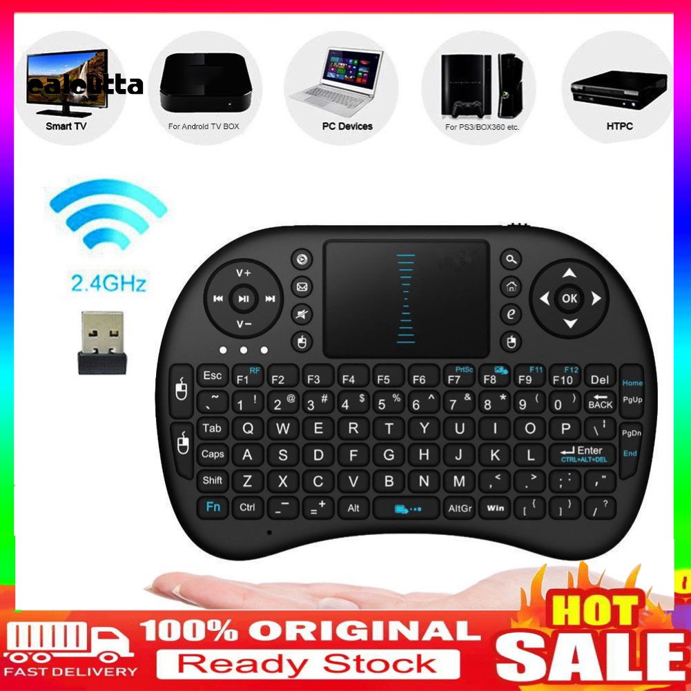 COD-i8 คีย์บอร์ดไร้สาย Mini 2.4GHz พร้อมทัชแพดสําหรับทีวี Set-Top Box PC แล็ปท็อป