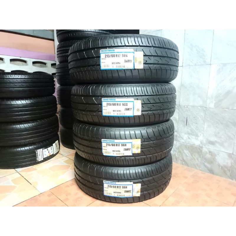ยางใหม่ค้างปี 215/60R17 Toyo Tranpath MPZ(Made in Japan)ปี 2019 พร้อมจุ๊บลมแปซิฟิค 4 ตัวจัดส่งฟรีมีบ