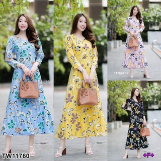 Maxi Dress เดรสยาวคอวี ติดกระดุมด้านหน้าเปิดได้