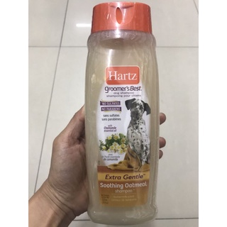 Hartz oatmeal shampoo แชมพูสูตรอ่อนโยนพิเศษ สำหรับสุนัขผิวแพ้ง่ายทุกสายพันธ์