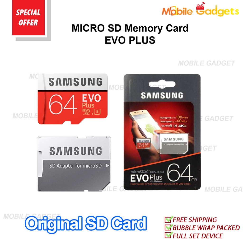 Samsung Original Micro SDHC Evo Plus Class 10 with Adapter 3264128256 ...