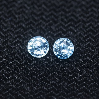 พลอยเพทาย สีฟ้า ( Blue Zircon) น้ำหนัก 1.00 กรัต ขนาด 4 มิล พลอยแท้จากประเทศกัมพูชา (เขมร)