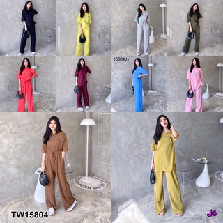 TW15804 Set เสื้อโอเวอร์ไซส์แขนสั้น+กางเกงขายาว