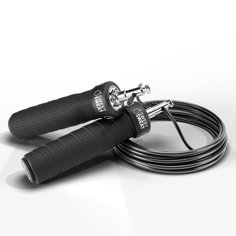 ⚡️แท้ 100 %⚡️🇺🇸🇺🇸Sports Research, Sweet Sweat Pro Jump Rope, Black, 1 Jump Rope🇺🇸