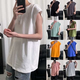 🔥พร้อมส่ง🔥เสื้อแขนกุดสีพื้น ทรงOveRsiZe 🌤