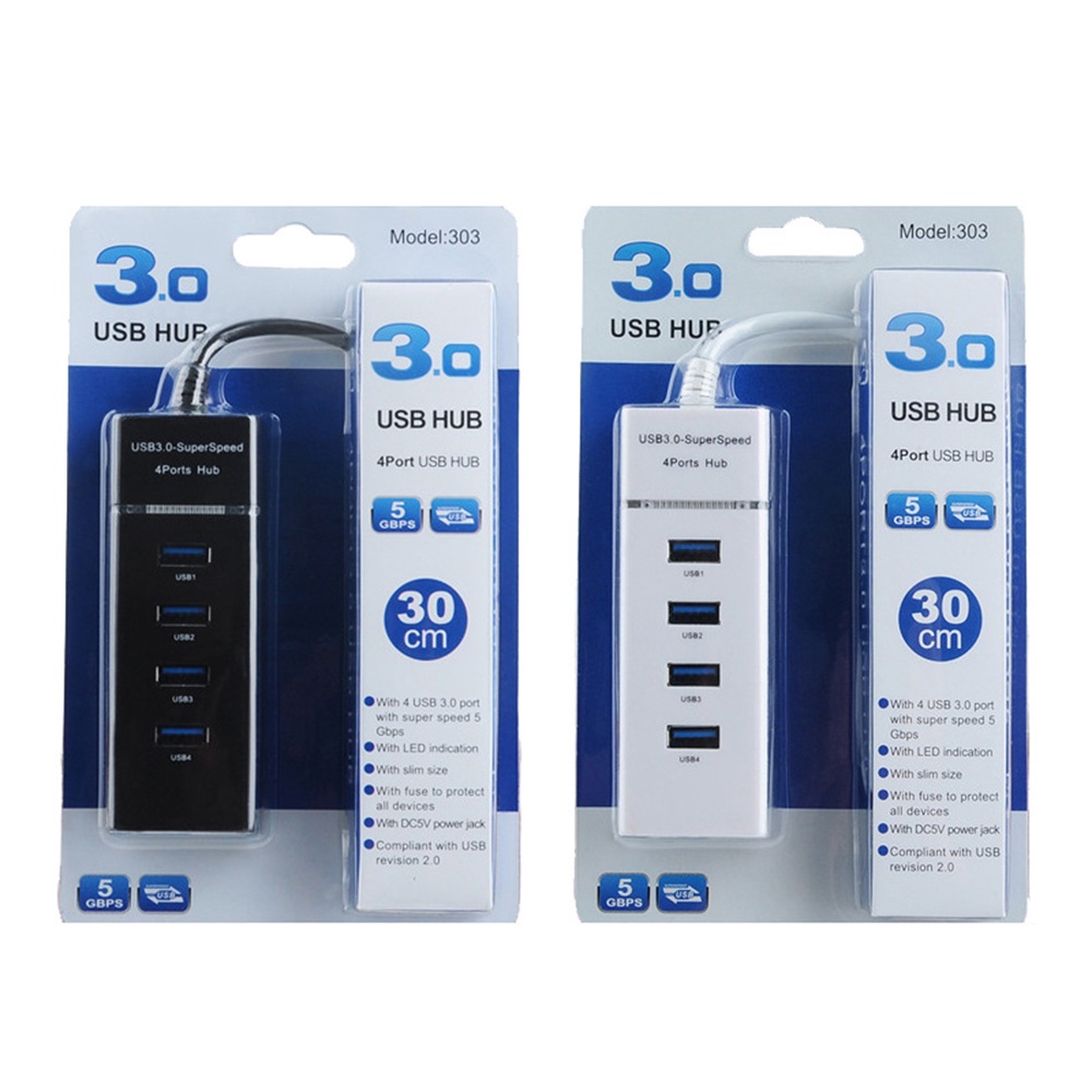 USB ความเร็วสูง 4 พอร์ตฮับ USB 3.0 USB HUB Adapter สำหรับ PC แล็ปท็อปอุปกรณ์เสริมคอมพิวเตอร์