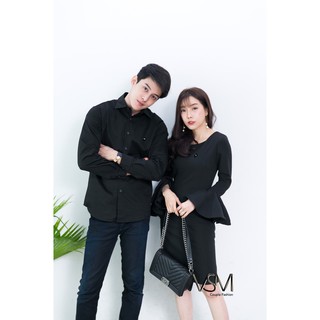 เดรสเรียบแขนระบาย