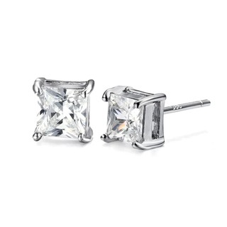 TANITTgemsต่างหูเพชรสวิสทรง Princess Cut น้ำงาม#820