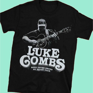 เสื้อยืด พิมพ์ลาย Cool Luke Combs beer high tops never broke my heart Tour สําหรับผู้ชายสามารถปรับแต่งได้