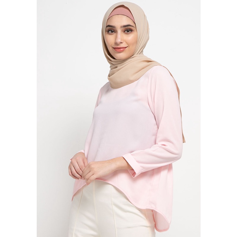 เสื้อ Azzar Janine ในแฟชั่นมุสลิมผู้หญิงสีชมพูอ่อน
