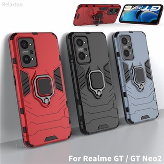 Phone case for Oppo Realme GT Neo 2 Neo2 5G shockproof armor hard case ring holder TPU PC casing back cover with stand