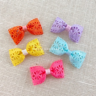 (พร้อมส่ง) กิ๊บติดผม โบว์จิ๋วริบบิ้นฉลุ  กิ๊บเด็ก