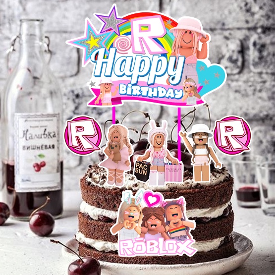 ท็อปเปอร์เค้กวันเกิด - Ro blox Girl Letter R