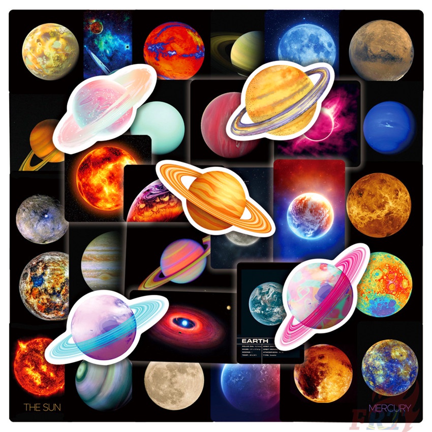 ❉ สติกเกอร์ Universe Planet Series 01 Romantic สีดํา สําหรับติดตกแต่ง ❉ สติกเกอร์ ลายกราฟฟิติ Doodle กันน้ํา สําหรับตกแต่ง DIY จํานวน 50 ชิ้น ต่อชุด