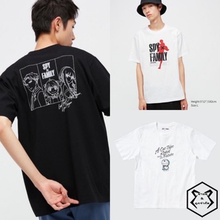 เสื้อยืดผ้าฝ้ายระบายอากาศUNIQLO เสื้อยืด พิมพ์ลายอนิเมะ Unitqlo spy x family สําหรับผู้ชายถูกสุดๆS-5XL