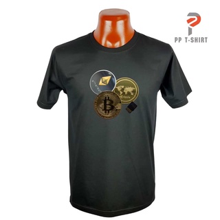  เสื้อยืดคริปโต BTC ETH เหรียญ Bitcoin เนื้อผ้าCotton comb No.30 ดีที่สุดของ Cotton ใส่สบาย