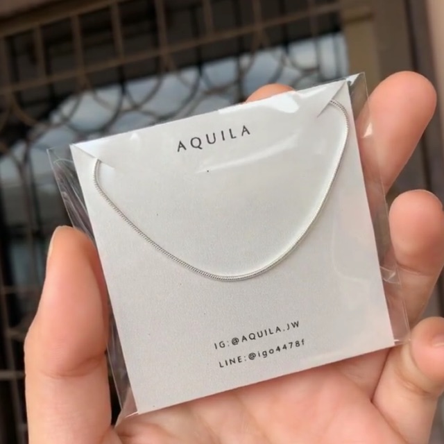 สร้อยเปล่าธรรมดาทองเหลืองชุบเงิน (aquila.jw) เครื่องประดับ สร้อยคอ สร้อย สร้อยแฟชั่น เครื่องประดับแฟ