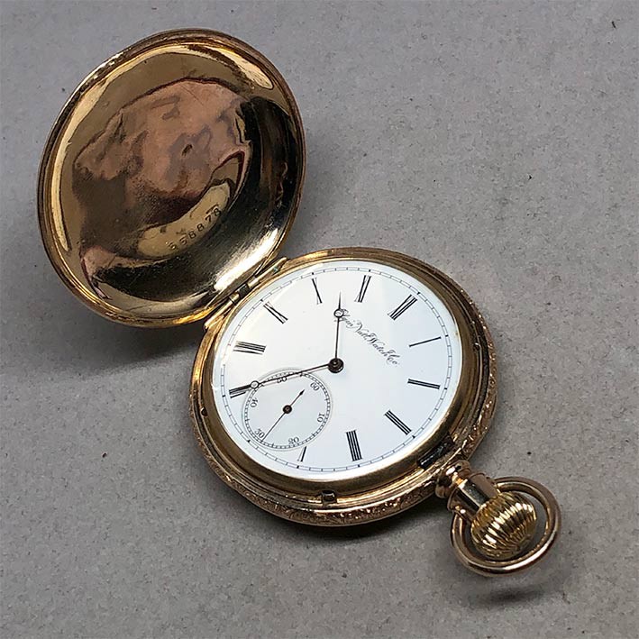 นาฬิกามือสอง  ของแท้ นาฬิกาพกไขลาน ELGIN Watch Company, pocket watch 1900 ขนาดตัวเรือน 43 mm