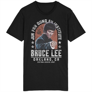 [COD]เสื้อยืดลําลอง ผ้าฝ้าย 100% แขนสั้น คอกลม พิมพ์ลาย Bruce Lee สไตล์วินเทจ กังฟู สีดํา สําหรับผู้ชาย คู่รัก