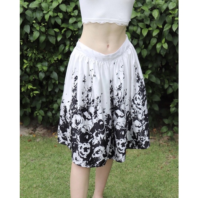 White Fancy Silk Skirt