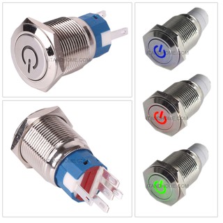 พาวเวอร์สวิตซ์ แอลอีดี เปิด ปิด 12V DC LED Power Push Button Switch