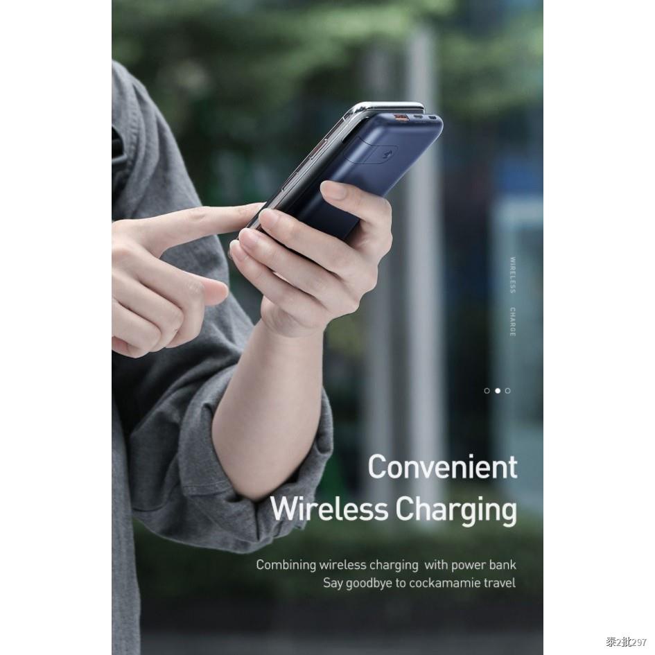 Baseus ชาร์จไร้สาย 10000 mAh Mini Powerbank Wireless Charger แบตสำรอง พาวเวอร์แบงค์