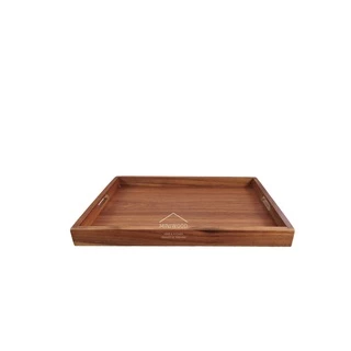 MINIWOOD ถาดเสิร์ฟ สี่เหลี่ยม ถาดไม้ Wooden Tray ผลิตจากไม้จามจุรี