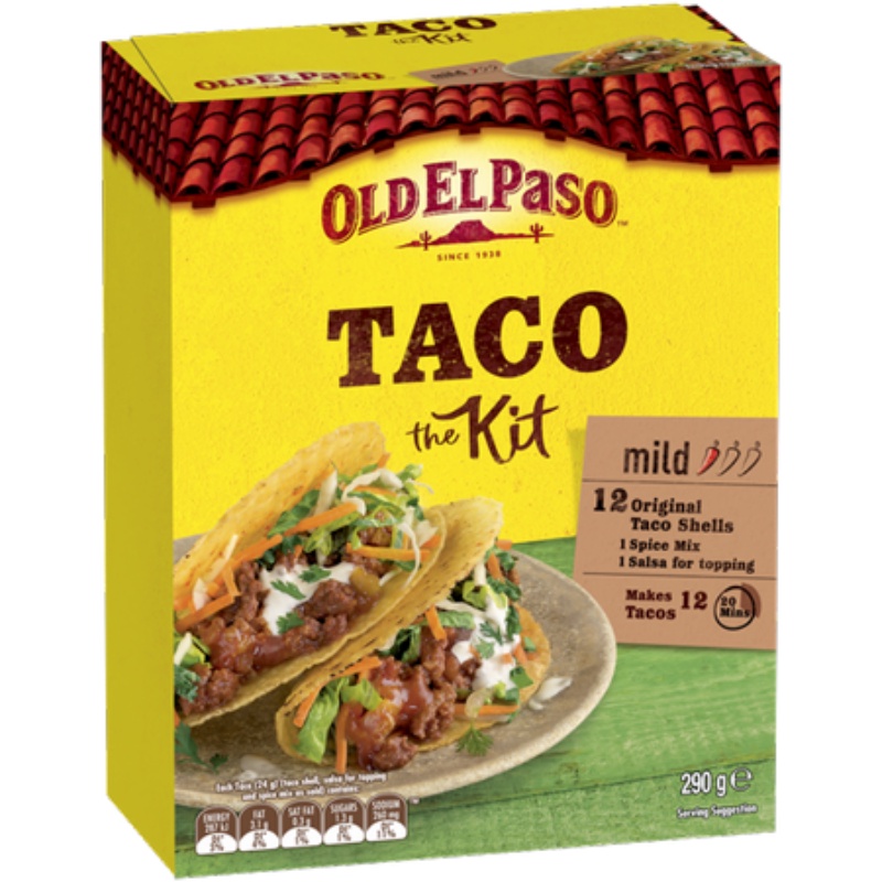 โอลด์ เอล พาโซ ชุดทาโก้ พร้อมซอส และเครื่องปรุงรส 290 กรัม - Old El Paso Taco Kit Spice Mix 290 g